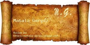 Matala Gergő névjegykártya
