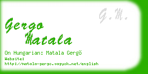 gergo matala business card